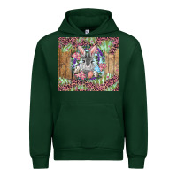 Forest Green Easter bunny with floral wreath and leopard Urban Hoodie - RanaPortraitStore