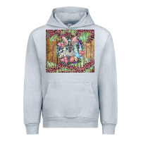 Heather Grey Easter bunny with floral wreath and leopard Urban Hoodie - RanaPortraitStore