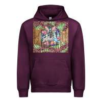 Mauve Wine Easter bunny with floral wreath and leopard Urban Hoodie - RanaPortraitStore
