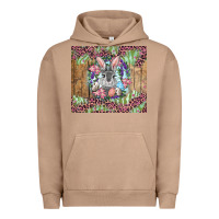 Pigment Burro Easter bunny with floral wreath and leopard Urban Hoodie - RanaPortraitStore