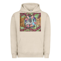 Pigment French Oak Easter bunny with floral wreath and leopard Urban Hoodie - RanaPortraitStore