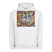 Pigment Lunar Rock Easter bunny with floral wreath and leopard Urban Hoodie - RanaPortraitStore