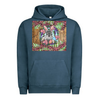 Pigment Midnight Navy Easter bunny with floral wreath and leopard Urban Hoodie - RanaPortraitStore