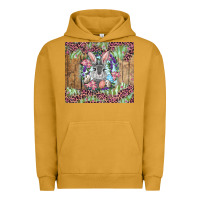 Pigment Peanut Butter Easter bunny with floral wreath and leopard Urban Hoodie - RanaPortraitStore