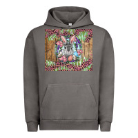 Pigment Tornado Easter bunny with floral wreath and leopard Urban Hoodie - RanaPortraitStore