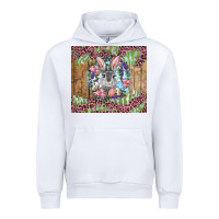 White Easter bunny with floral wreath and leopard Urban Hoodie - RanaPortraitStore