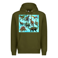 Army Green dinosaurs tumbler Premium Hoodie - Artiststas
