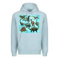 Blue Mist dinosaurs tumbler Premium Hoodie - Artiststas