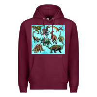 Burgundy dinosaurs tumbler Premium Hoodie - Artiststas