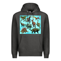 Charcoal Heather dinosaurs tumbler Premium Hoodie - Artiststas