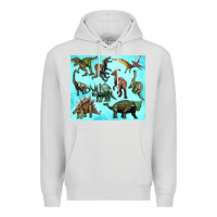 Dove Grey dinosaurs tumbler Premium Hoodie - Artiststas