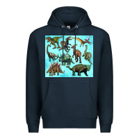 Navy dinosaurs tumbler Premium Hoodie - Artiststas