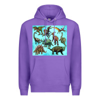 Purple dinosaurs tumbler Premium Hoodie - Artiststas