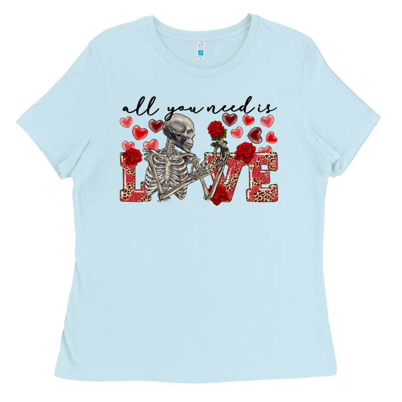 Skeleton All You Need Is Love Ladies Tee by FaDigitalArtStudio | Teevron
