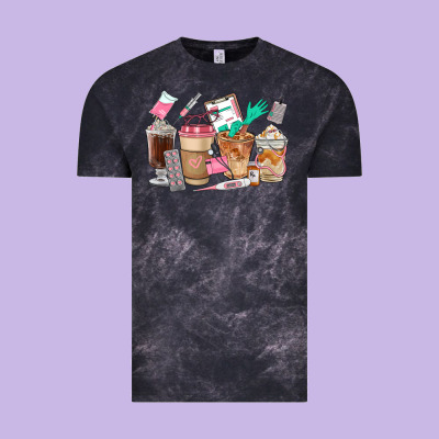 Nurse Coffee Cups Vintage Tee Designed By Fadigitalartstudio