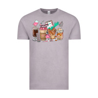 Vintage Zinc Nurse Coffee Cups Vintage Tee - FaDigitalArtStudio