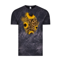 Cloud Black glitter sunflowers leopard patch Vintage Tee - RanaPortraitStore