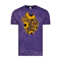 Cloud Purple glitter sunflowers leopard patch Vintage Tee - RanaPortraitStore