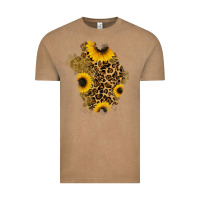 Vintage Coffee glitter sunflowers leopard patch Vintage Tee - RanaPortraitStore