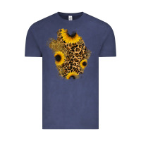 Vintage Denim glitter sunflowers leopard patch Vintage Tee - RanaPortraitStore