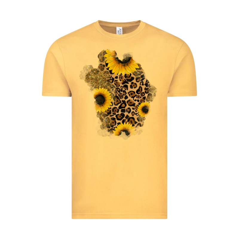 Glitter Sunflowers Leopard Patch Vintage Tee by RanaPortraitStore | Teevron