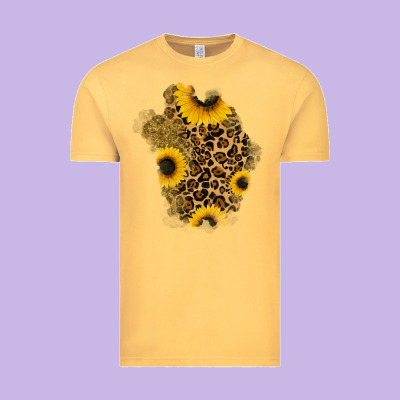 Glitter Sunflowers Leopard Patch Vintage Tee Designed By Ranaportraitstore
