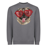 Storm pug with love glasses Heavyweight Sweatshirt - RanaPortraitStore