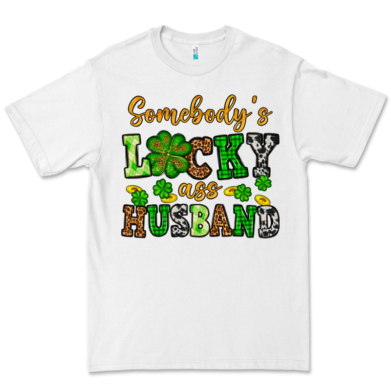 St. Patrick's Somebody's Lucky As Husband Premium Tee by OliviaCreatesArt | Teevron