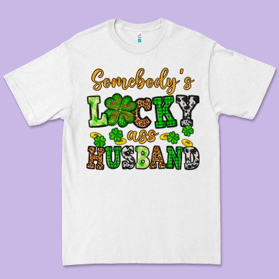St. Patrick's Somebody's Lucky As Husband Premium Tee Designed By Oliviacreatesart