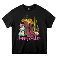 Black Happy Easter western Easter Day Heavy Core Tee - CowGirlArtShop