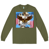Army Green America Eagle Long Sleeve Tee - CowhideDigitalArt