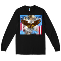 Black America Eagle Long Sleeve Tee - CowhideDigitalArt