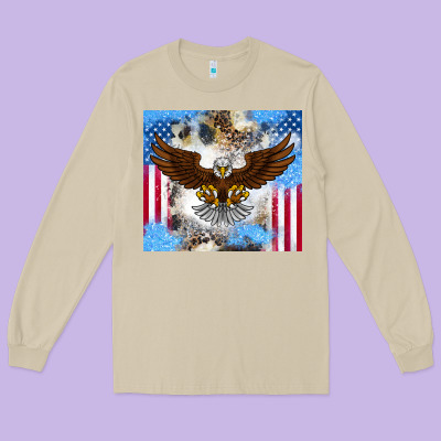 America Eagle Long Sleeve Tee Designed By Cowhidedigitalart