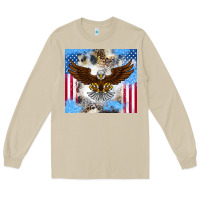 Mushroom America Eagle Long Sleeve Tee - CowhideDigitalArt