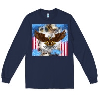 Navy America Eagle Long Sleeve Tee - CowhideDigitalArt