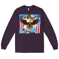 Plum America Eagle Long Sleeve Tee - CowhideDigitalArt
