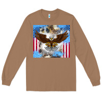 Toasted Coconut America Eagle Long Sleeve Tee - CowhideDigitalArt