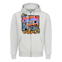 Dove Grey sum mer vibes Zipper Hoodie - JahusDesignShop