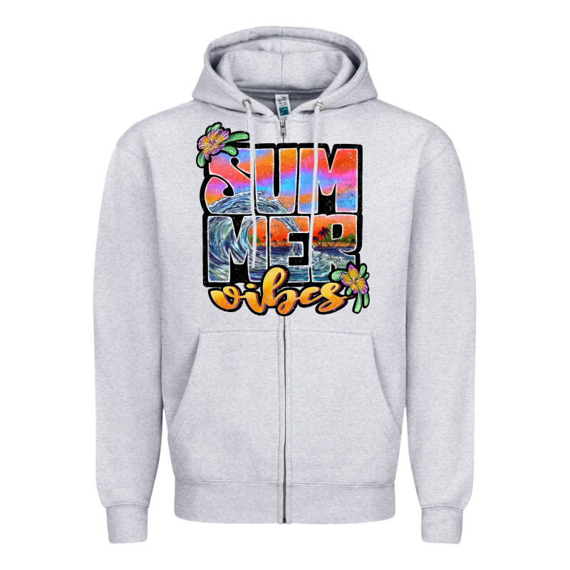 Sum Mer Vibes Zipper Hoodie by JahusDesignShop | Teevron