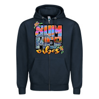 Navy sum mer vibes Zipper Hoodie - JahusDesignShop