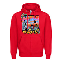 Red sum mer vibes Zipper Hoodie - JahusDesignShop