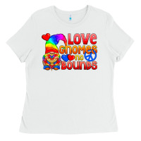White Love Gnomes No Bounds Ladies Tee - BundleAndBundleShop