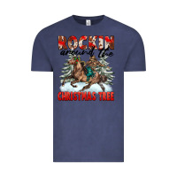 Vintage Denim Rockin Around The Christmas Tree Rodeo Vintage Tee - FaDigitalArtStudio