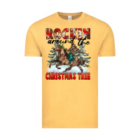Vintage Mustard Rockin Around The Christmas Tree Rodeo Vintage Tee - FaDigitalArtStudio