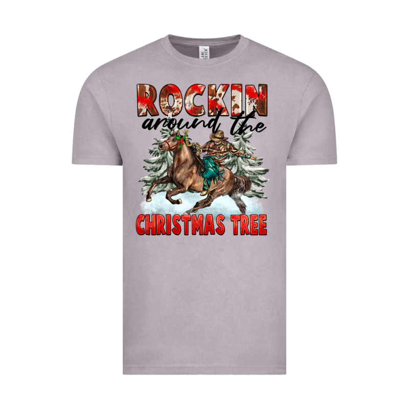 Rockin Around The Christmas Tree Rodeo Vintage Tee by FaDigitalArtStudio | Teevron