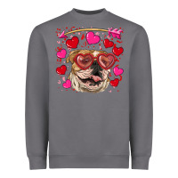 Storm valentine's day  brown english bulldog Heavyweight Sweatshirt - RanaPortraitStore