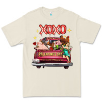 Bone Valentine's Day Truck Farm Animals Cupid XOXO Premium Tee - FaDigitalArtStudio