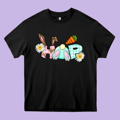 Hop Bunny Easter Day Heavy Core Tee Designed By Cowgirlartshop