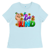 Baby Blue Be Kind LGBTQ+ Ladies Tee - BundleAndBundleShop