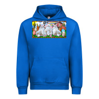 Cobalt Easter Bunnies Urban Hoodie - RanaPortraitStore